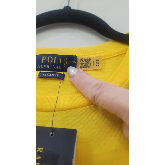 Polo Ralph Lauren NWT Men's T-Shirt Graphic Yellow Colourblock Stacked Sz.M - Picture 6 of 8